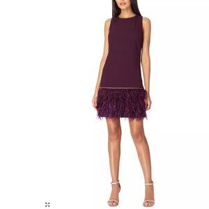 Tahari ASL Crepe Faux-Feather Dress Size 6